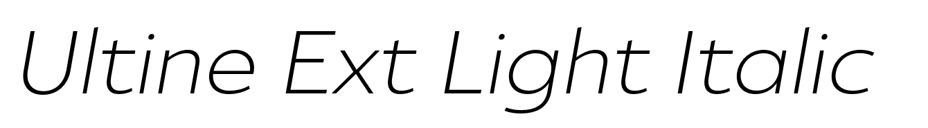 Ultine Ext Light Italic